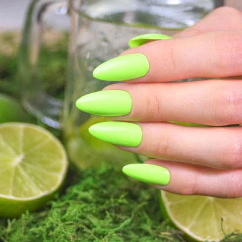564 NEON LIME Semilac Soak Off Gel / Hybrid Nail Polish - Image 4