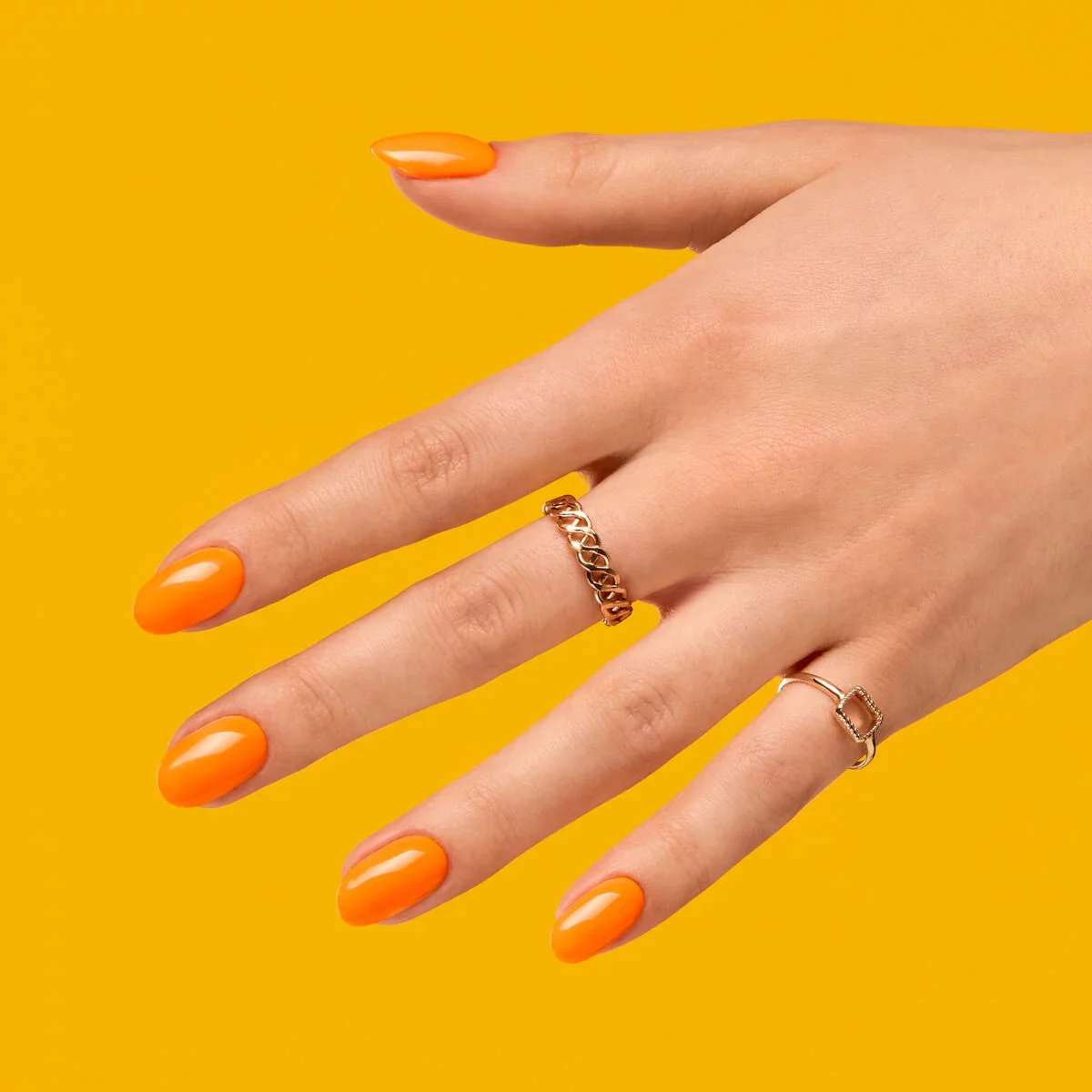566 NEON ORANGE Semilac Soak Off Gel / Hybrid Nail Polish - Image 3