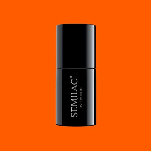 566 NEON ORANGE Semilac Soak Off Gel / Hybrid Nail Polish - Image 5