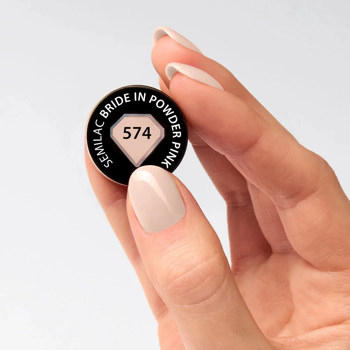 574 Bride In Powder - Semilac Soak Off Gel / Hybrid Nail Polish - Image 2
