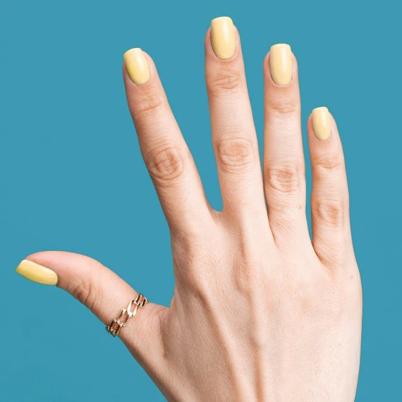 589 YELLOW PETUNIA Semilac Soak Off Gel / Hybrid Nail Polish - Image 5