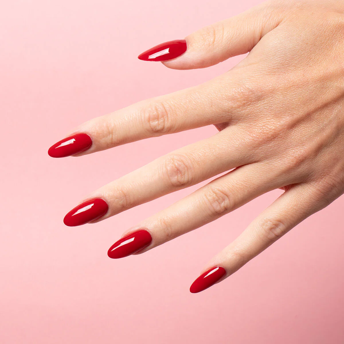 608 Soft Red - Semilac Soak Off Gel / Hybrid Nail Polish - Image 4