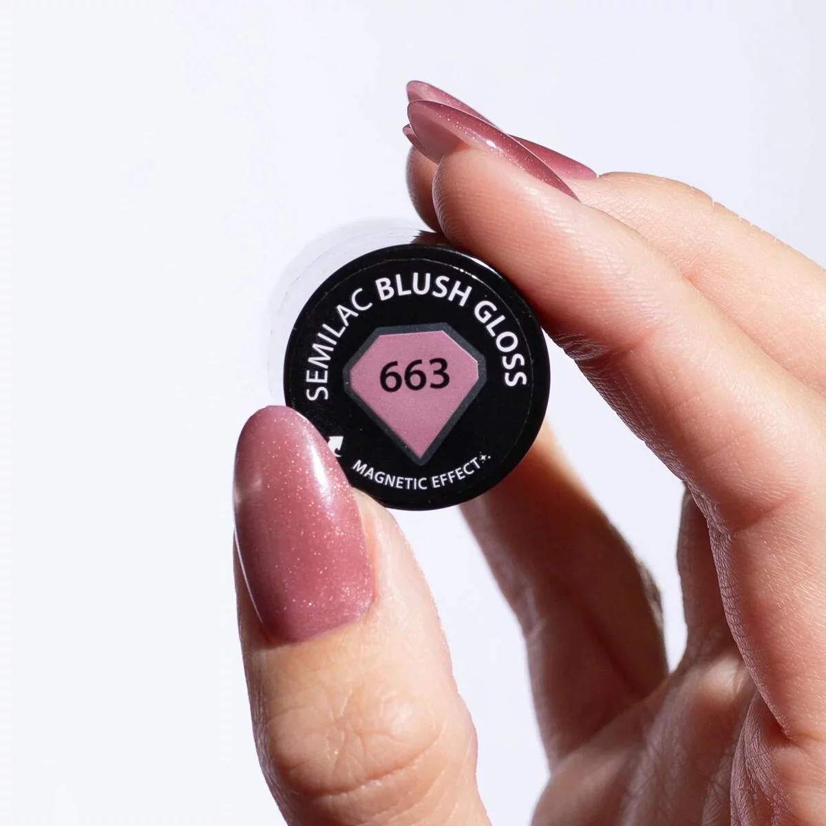 663 Blush Gloss - Semilac Soak Off Gel / Hybrid Nail Polish - Image 3