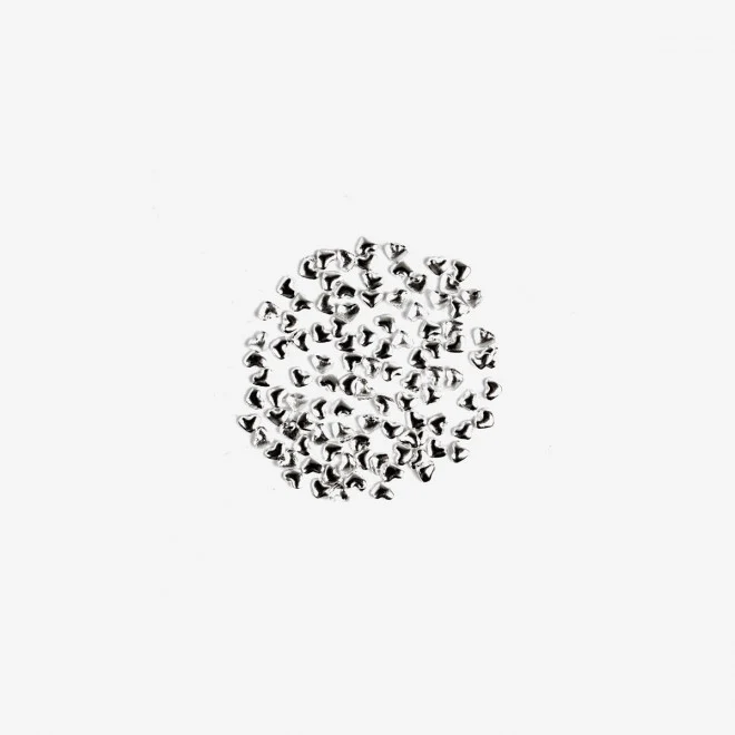 765 SMALL SILVER HARTS  Semilac Nail Art Decorations 100 pcs
