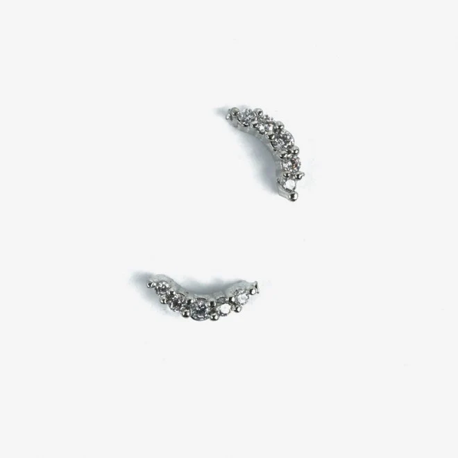 781 SILVER CROISSANTS  Semilac Nail Art Decorations 2 pcs