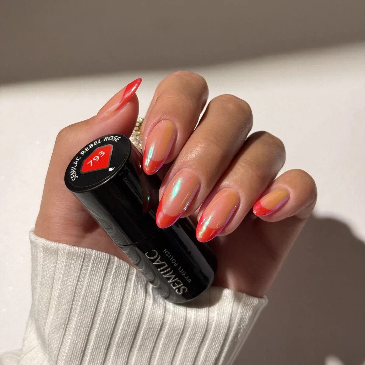 793 Rebel Rose - Semilac Soak Off Gel / Hybrid Nail Polish - Image 3