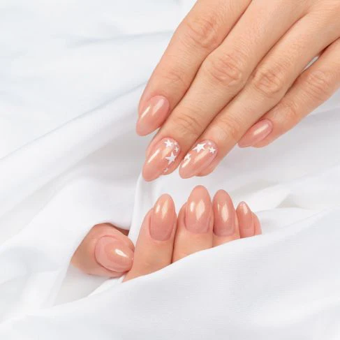 804 GLITTER SOFT BEIGE - Semilac Extend 5in1 Soak Off Gel / Hybrid Nail Polish - Image 3