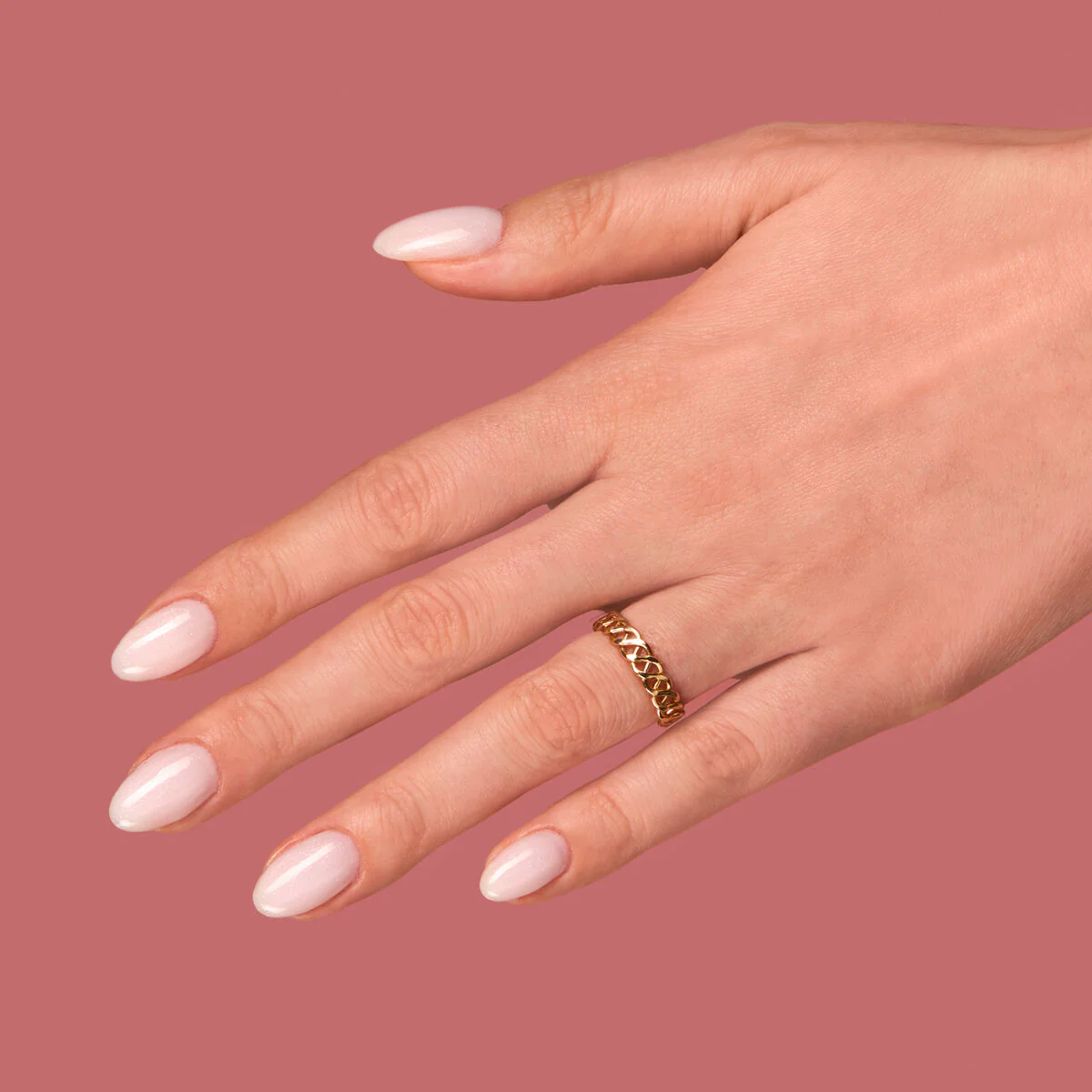 806 Glitter Delicate Pink Extend CARE 5in1 BASE - Semilac Soak Off Gel / Hybrid Nail Polish - Image 3