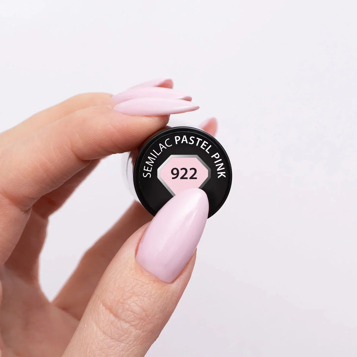 922 Pastel Pink - Semilac Soak Off Gel / Hybrid Nail Polish - Image 3
