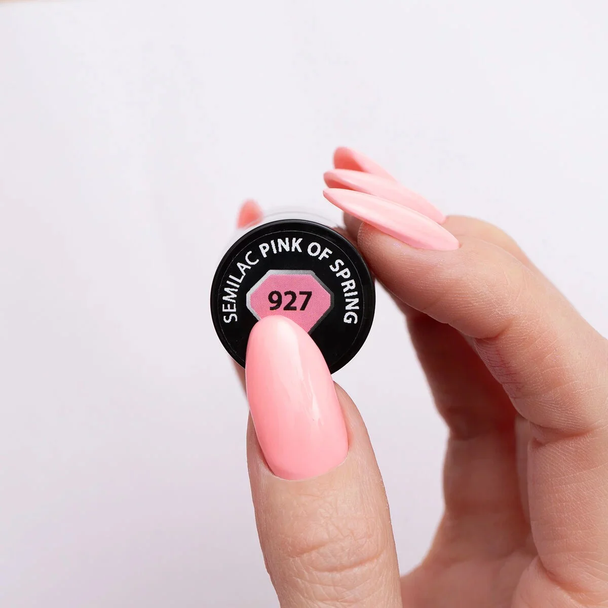 927 Pink of Spring - Semilac Soak Off Gel / Hybrid Nail Polish - Image 3