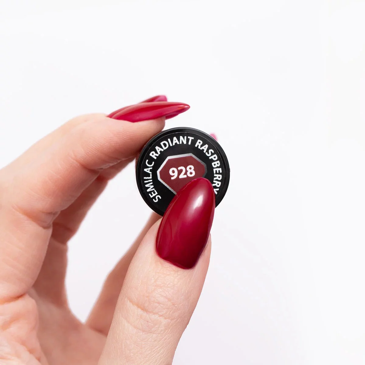 928 Radiant Raspberry - Semilac Soak Off Gel / Hybrid Nail Polish - Image 3