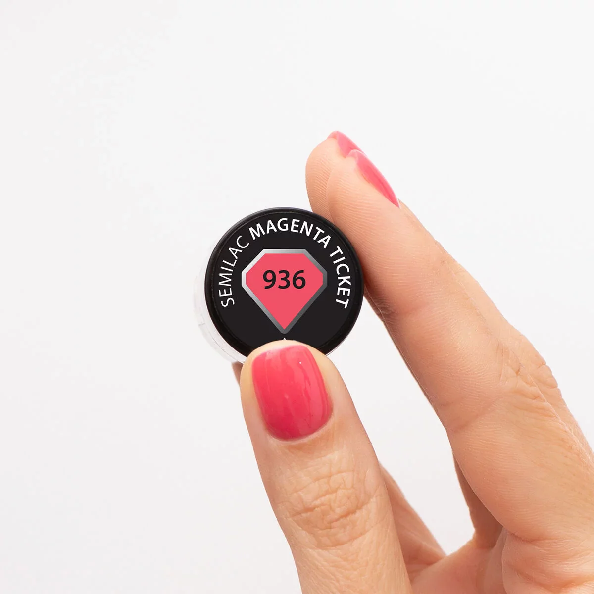936 Magenta Ticket - Semilac Soak Off Gel / Hybrid Nail Polish - Image 3