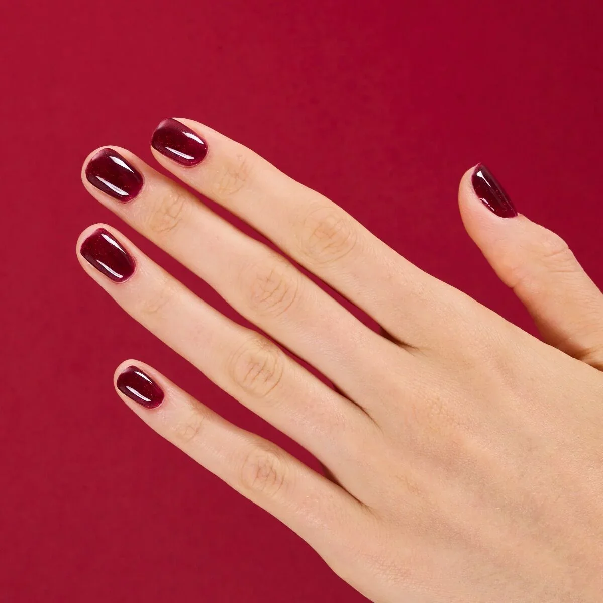 954 Silky Rouge - Semilac Soak Off Gel / Hybrid Nail Polish - Image 4