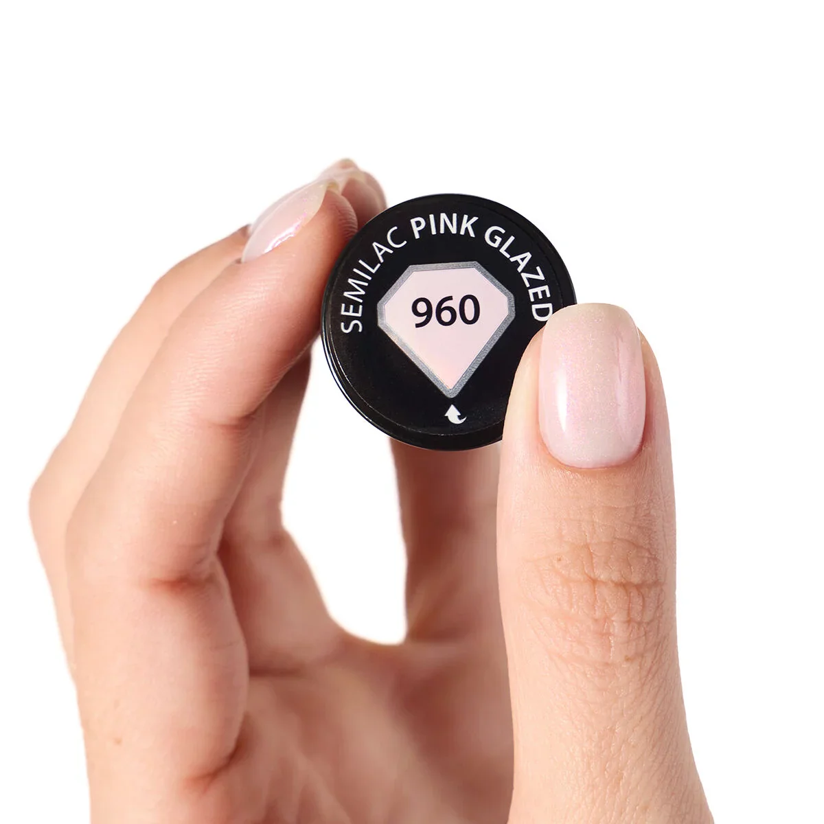 960 Pink Glazed - Semilac Soak Off Gel / Hybrid Nail Polish - Image 2