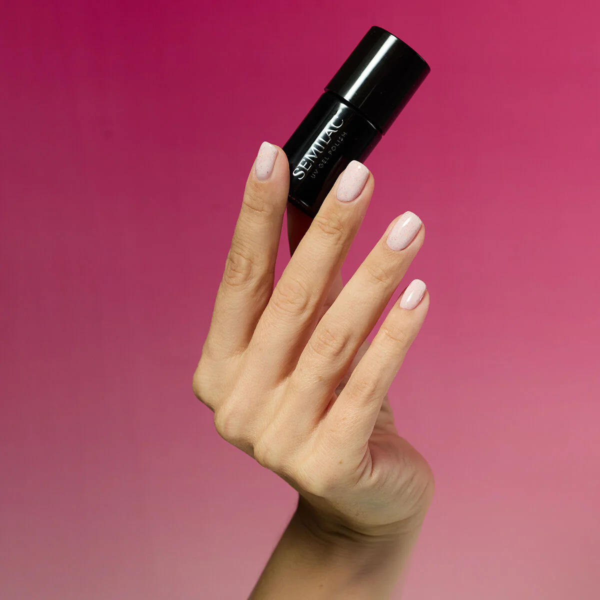 963 Rose Stracciatella - Semilac Soak Off Gel / Hybrid Nail Polish - Image 3