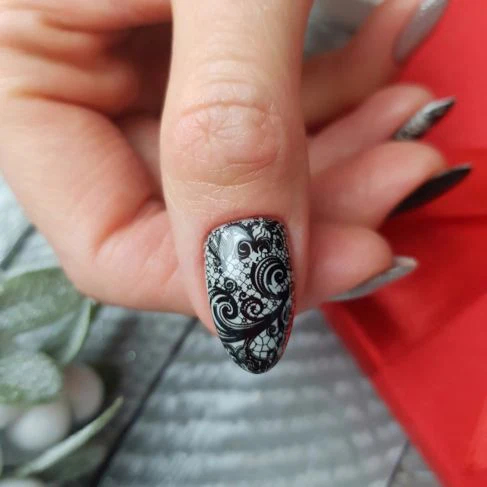 06 BLACK LACE Semilac Nail Transfer Foil - Image 3