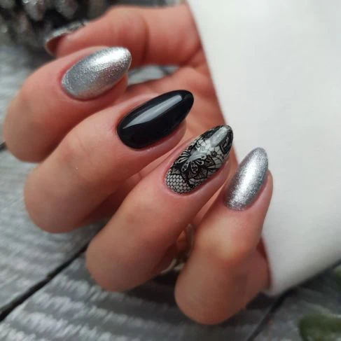 06 BLACK LACE Semilac Nail Transfer Foil - Image 5