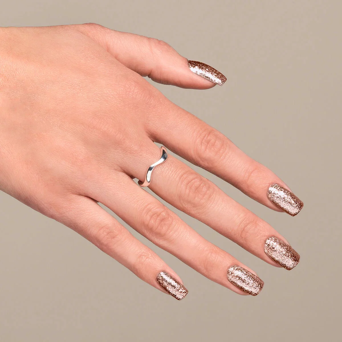 349 DELICATE VANILLA GLITTER - Semilac Soak Off Gel / Hybrid Nail Polish - Image 3