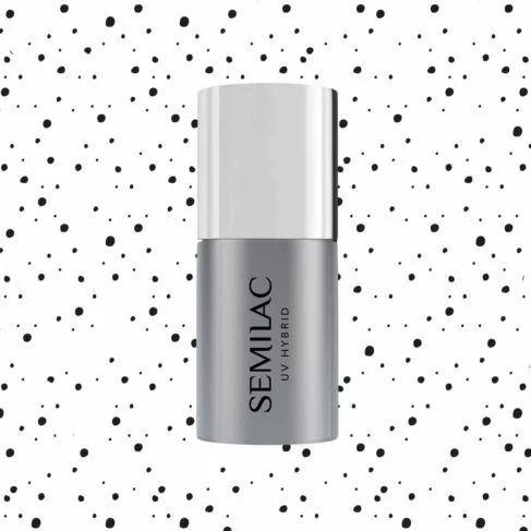 T20 TOP NO WIPE BLACK SPRINKLES Semilac - Soak Off Gel / Hybrid Nail Polish - Image 3