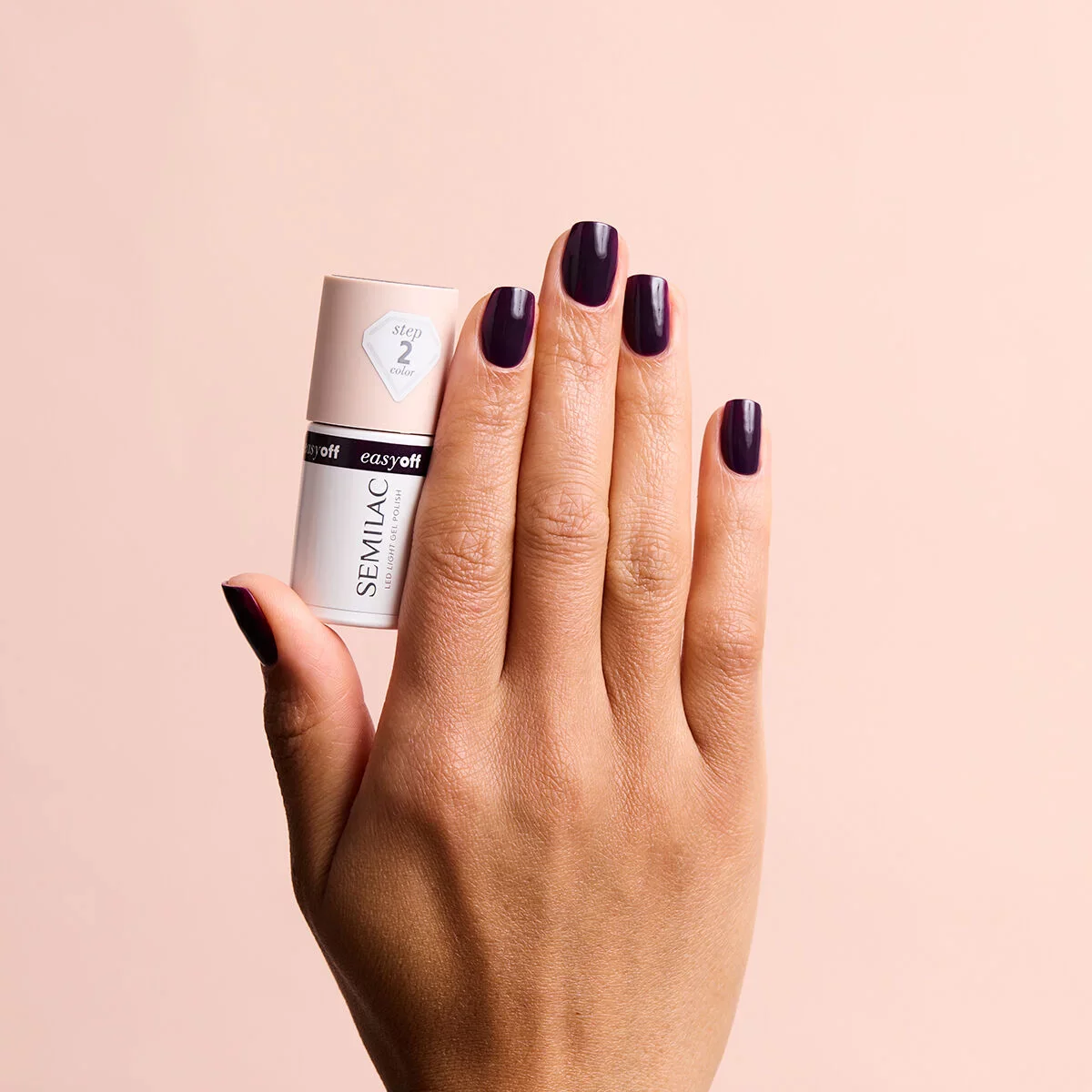 L21 EASY OFF Berry - Semilac Soak Off Gel / Hybrid Nail Polish - Image 3