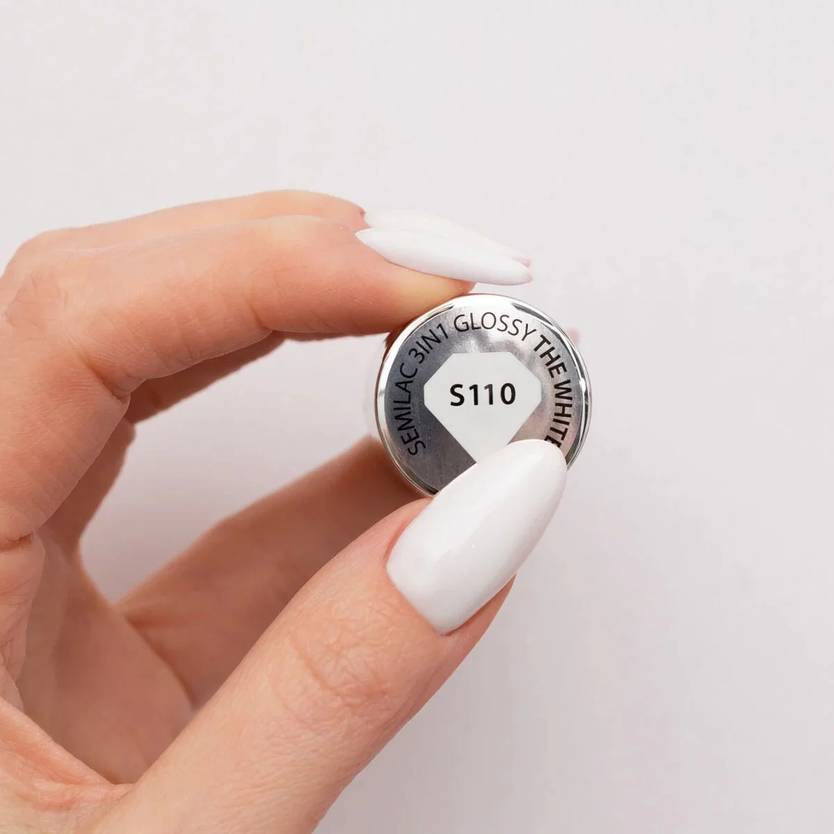 S110 The White - Semilac STEP ONE Hybrid 3IN1 Gel / Hybrid Nail Polish - Image 3