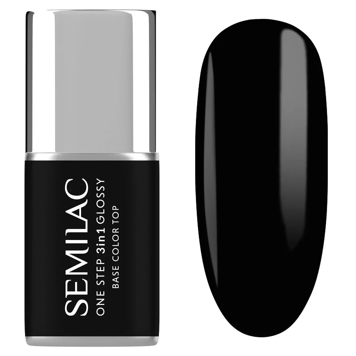 S190 The Black - Semilac STEP ONE Hybrid 3IN1 Gel / Hybrid Nail Polish