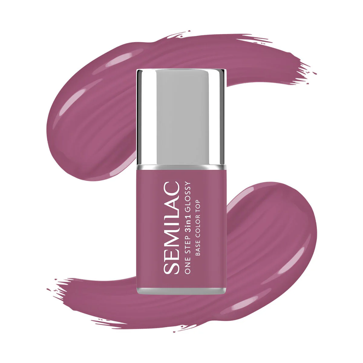 S205 Purple Beige - Semilac STEP ONE Hybrid 3IN1 Gel / Hybrid Nail Polish - Image 6