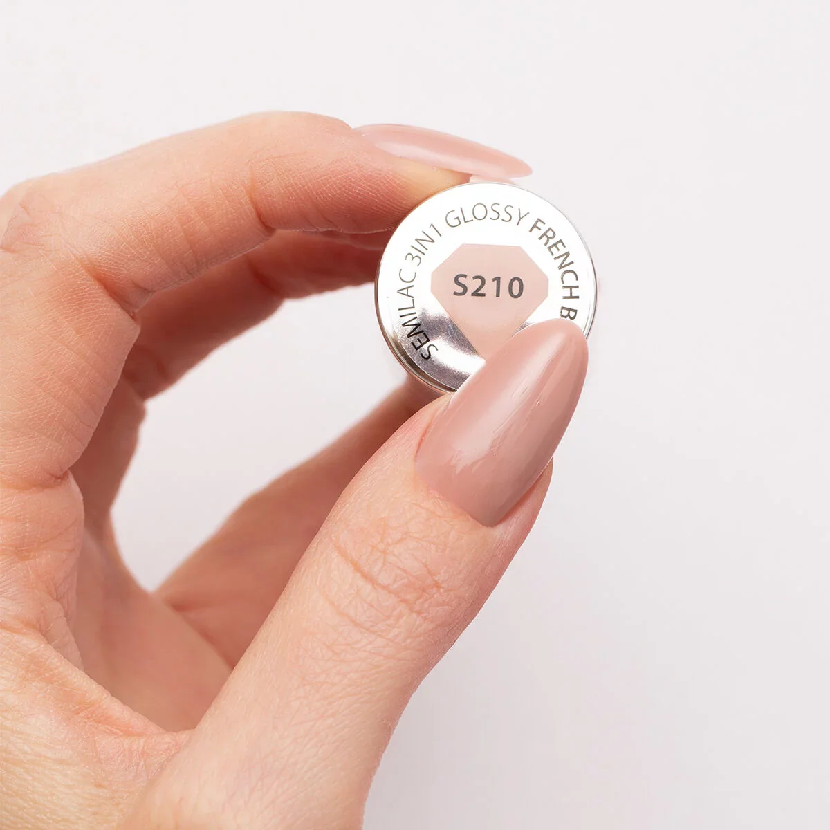 S210 French Beige - Semilac STEP ONE Hybrid 3IN1 Gel / Hybrid Nail Polish - Image 3