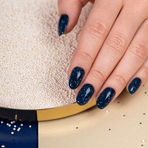 T19 TOP NO WIPE WHITE SPRINKLES Semilac -  Soak Off Gel / Hybrid Nail Polish - Image 5
