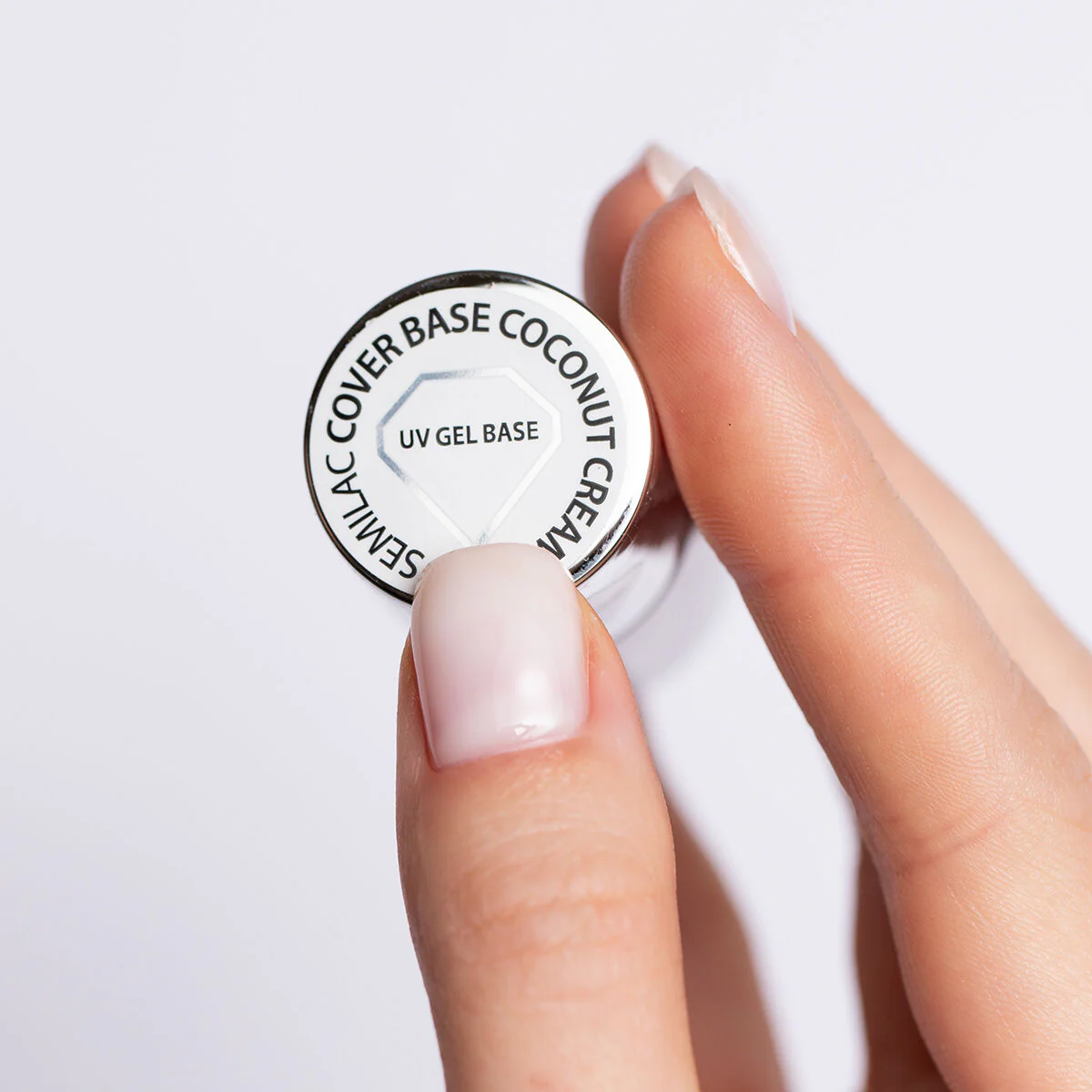 Skin Tone Cover BASE Coconut Cream - Semilac Soak Off Gel / Hybrid Nail Polish - Image 2