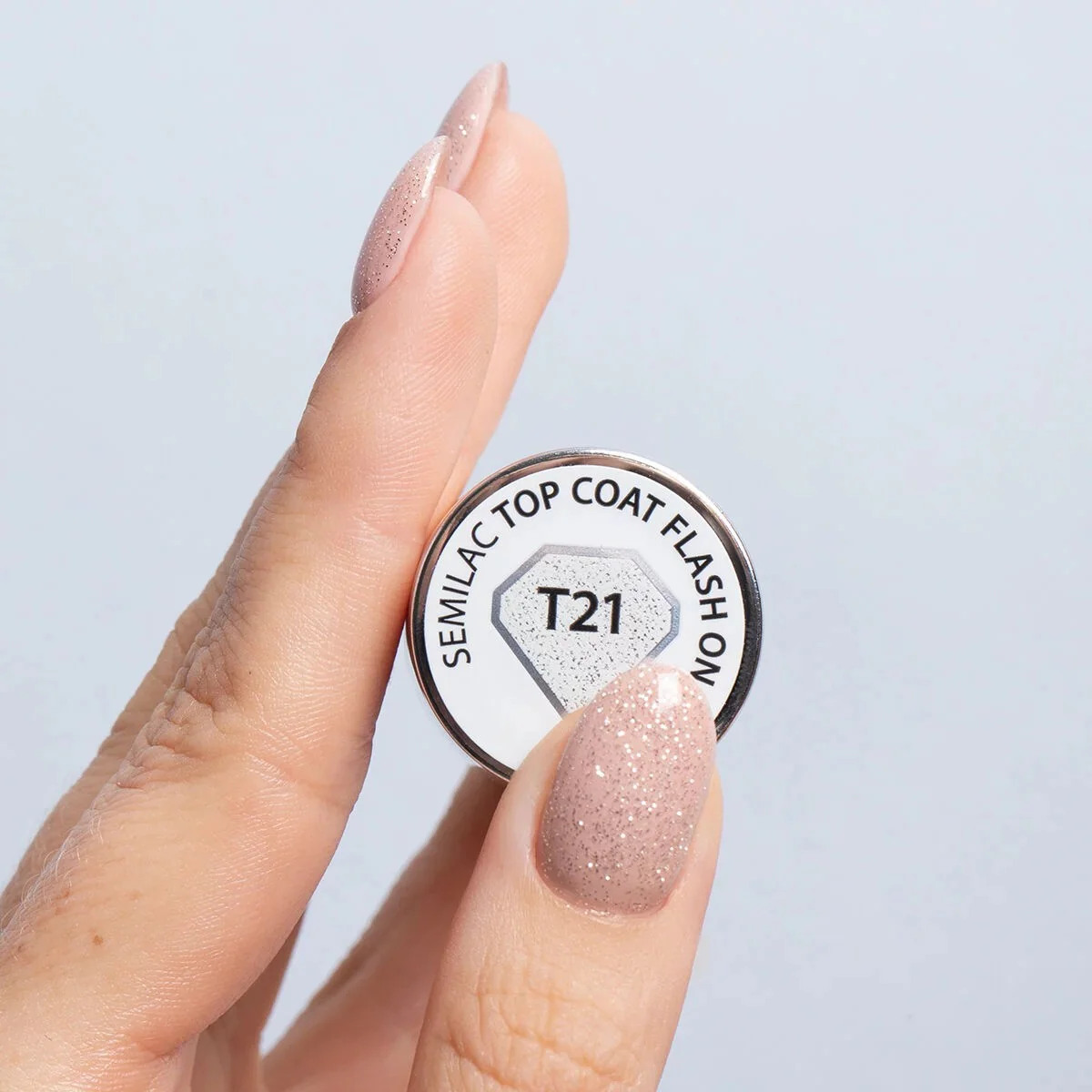 T21 FLASH ON Semilac Top No Wipe - Soak Off Gel / Hybrid Nail Polish - Image 2