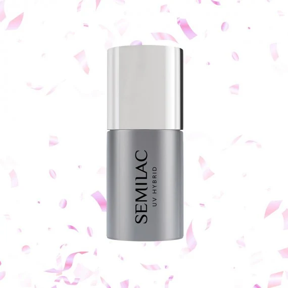 T23 FLOWER FLAKES Semilac Top MATT No Wipe 7ml -  Soak Off Gel / Hybrid Nail Polish - Image 3